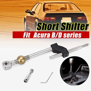 Stainless Steel Short Shifter Adjustable Height Dual Bend for Honda Ciciv CRX Del Sol Acura Integra B&D Series Engine